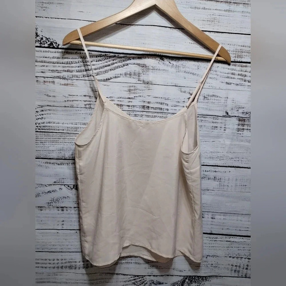 Soft Surroundings Sheer Cream Tank Top size Small Spaghetti Vneck - Picture 4 of 5